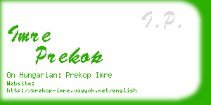 imre prekop business card